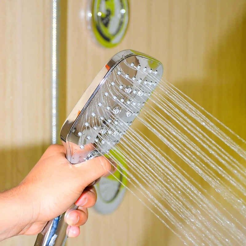 PLATINEX DB BATHWARE INDIA PRIVATE LIMITED DB Bathware Multi Functional Hand Shower Set Shower head with 15m Hose Pipe and Wall Holder Premium Bathroom Shower for Ultimate Comfort ABS Chrome - Image 4