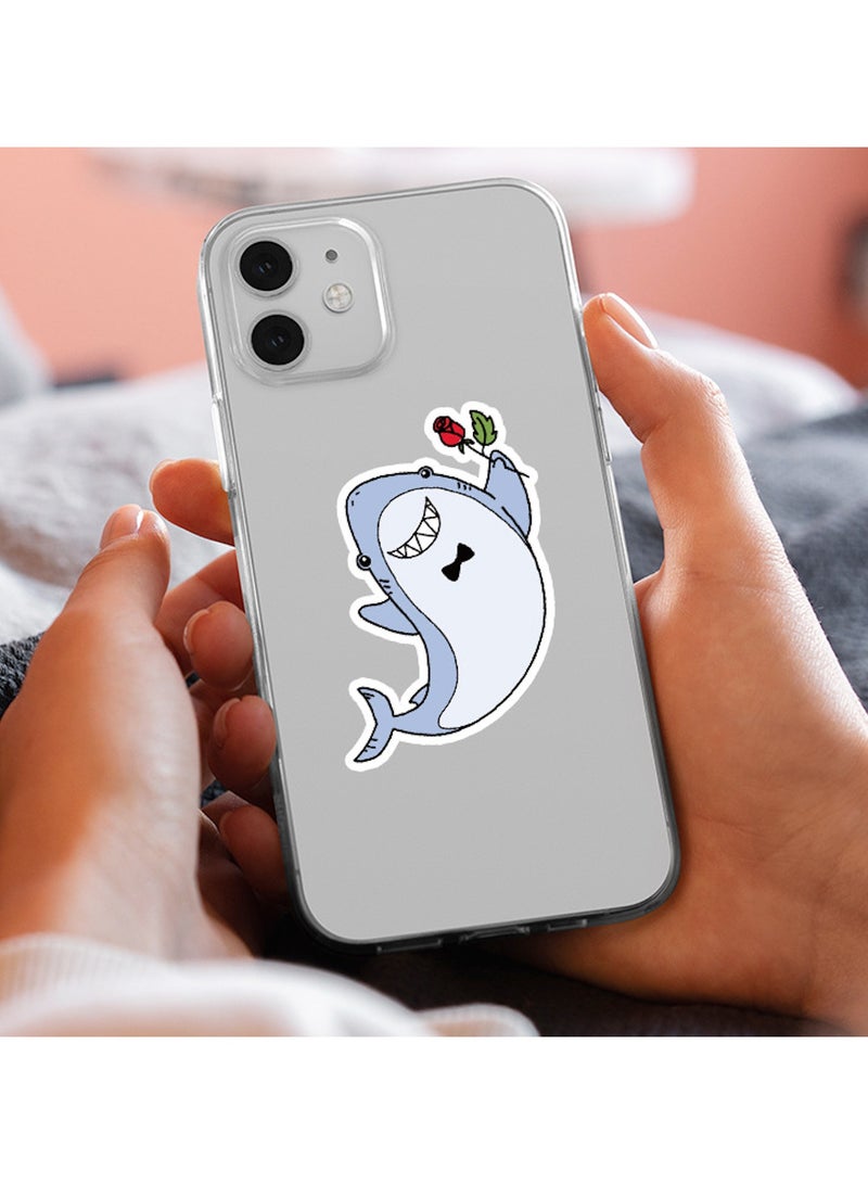 قوس قزح أورينبو 50 قطعة من ملصقات كرتون القرش لتزيين رف كتب السيارة وصندوق السيارة وملصقات كتيب دفتر الملاحظات المقاومة للماء - Image 4