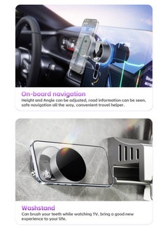 DC-ITECH Magnetic Phone Holder 360° Rotatable, Foldable Car Phone Holder Mount for Dashboard, Vacuum Suction Base and Dustproof Ultra Strong Magnetic Phone Mount for Desk/Gym/Mirror/Smooth Surface, Grey  - Image 4