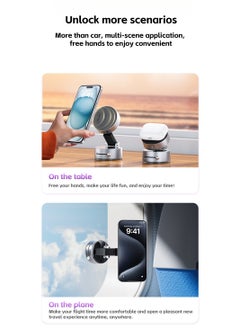 DC-ITECH Magnetic Phone Holder 360° Rotatable, Foldable Car Phone Holder Mount for Dashboard, Vacuum Suction Base and Dustproof Ultra Strong Magnetic Phone Mount for Desk/Gym/Mirror/Smooth Surface, Grey  - Image 3