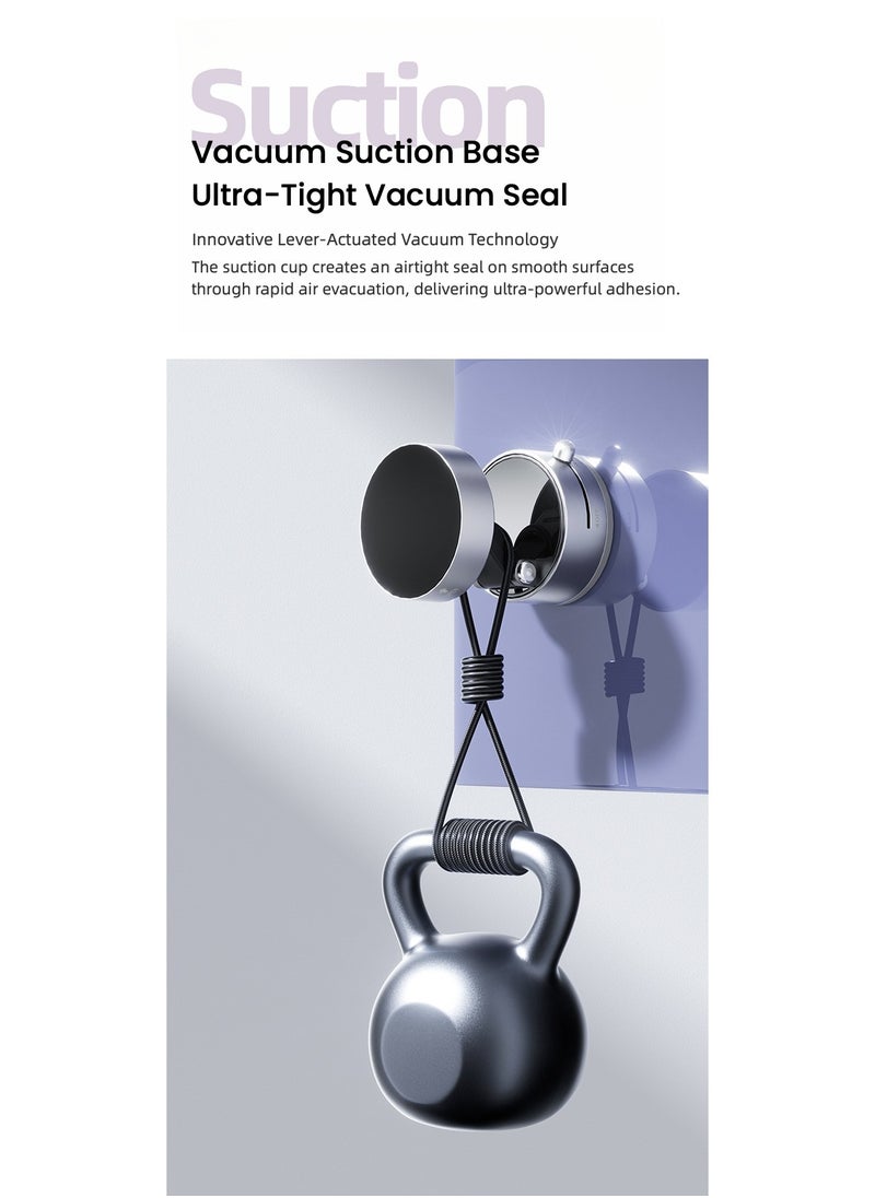 DC-ITECH - Magnetic Phone Holder 360° Rotatable, Foldable Car Phone Holder Mount for Dashboard, Vacuum Suction Base and Dustproof Ultra Strong Magnetic Phone Mount for Desk/Gym/Mirror/Smooth Surface, Grey - Image 1