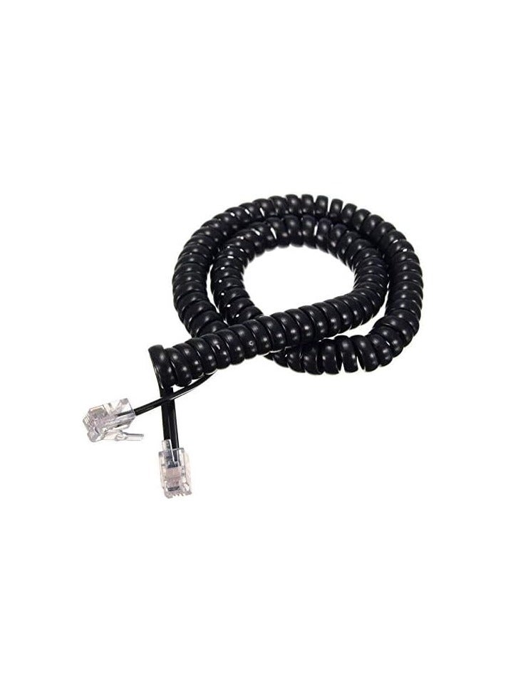 Telephone Handset Cable Telephone Coiled hanset Cord Telephone Spiral cable Compatible with Landline/IP Phones,Stretch Length 2m - Image 1