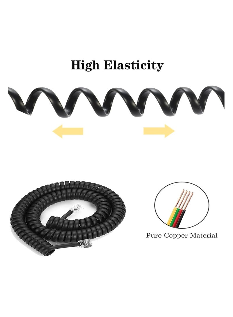 Telephone Handset Cable Telephone Coiled hanset Cord Telephone Spiral cable Compatible with Landline/IP Phones,Stretch Length 2m - Image 3