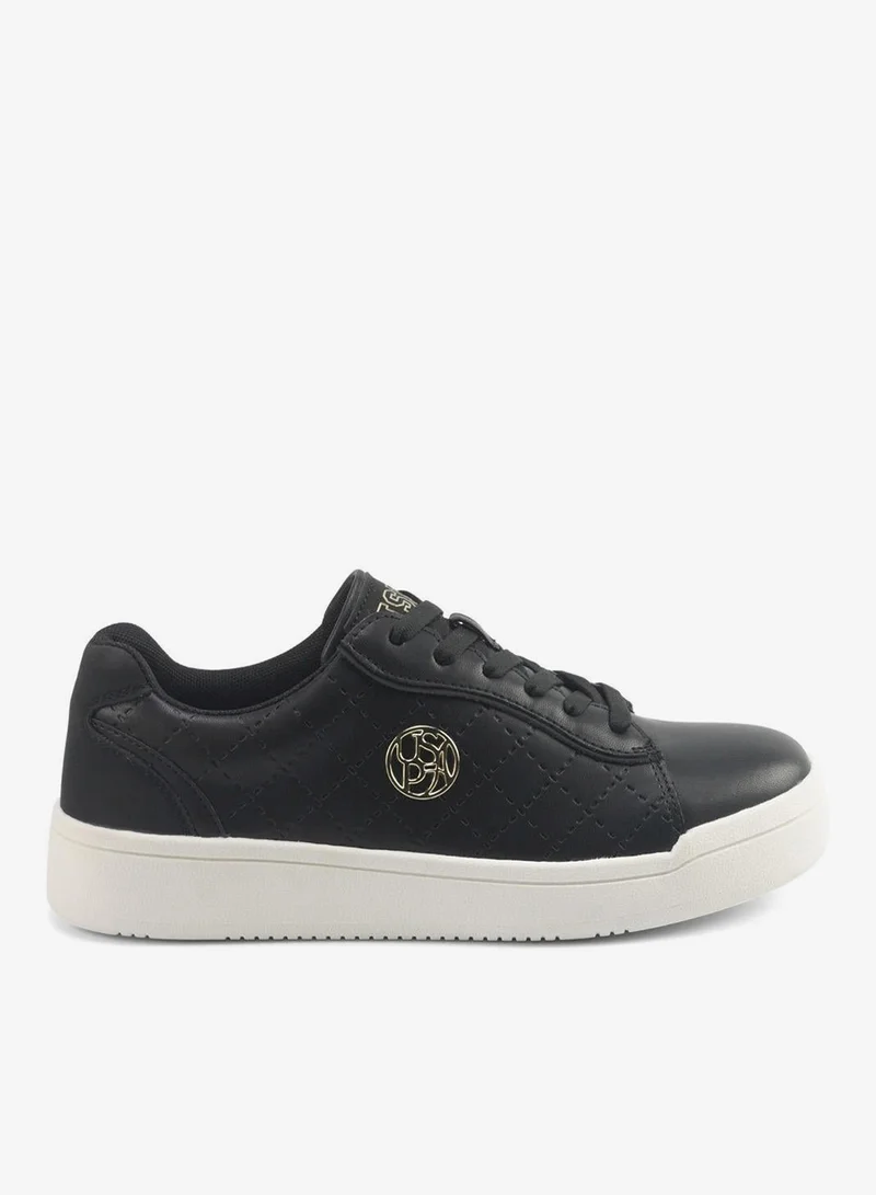 U.S. Polo Assn. Women's Black Low-Top Sneakers - Stylish Lace-Up Design Shoes, Perfect for Casual Adventures