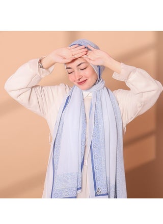 Chiffon Scarf, Light Blue Color, Digitally Printed, Size 200*75 cm - pzsku/Z0840ADD6AEDFBA27DF72Z/45/_/1717066695/f68049d9-c4a0-41d5-9b25-a01b4f2313a7