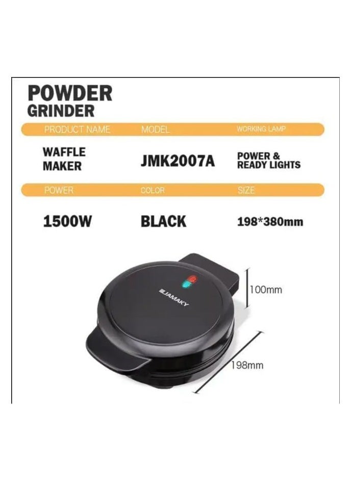 JAMAKY Italy - Jamaki Waffle Maker 1500 Watt - JMK 2007A - Black Color - Image 1