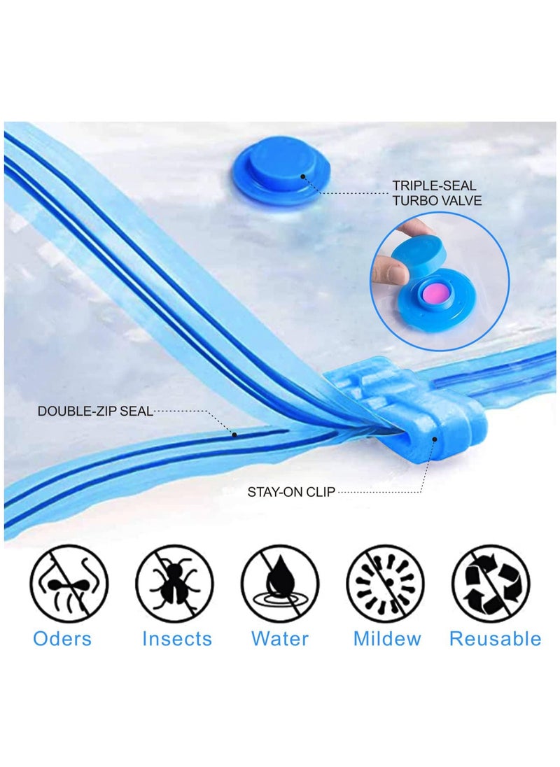 Arabest Vacuum Storage Bags Pack of 10 Reusable 80% More Storage Space Savers Sealer Compression Bags with Hand-Pump for Travel|Home for Clothes, Comforters, Pillows, Curtains, Blankets  - Image 4