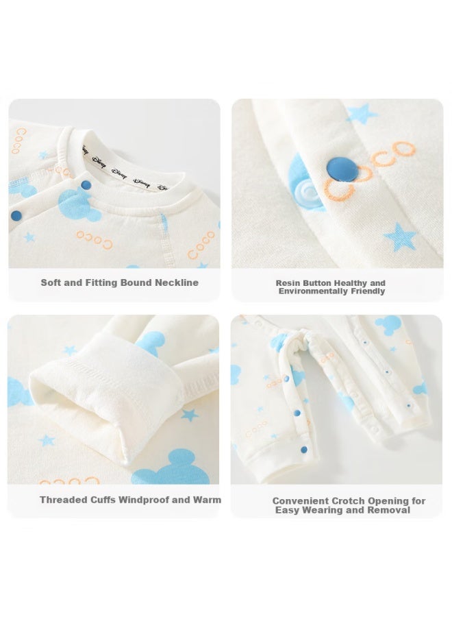 Disney Baby Clothes 60g Newborn Romper Spring Autumn Season Pure Cotton Baby Pajamas Close-fitting Blue 90cm - Image 2
