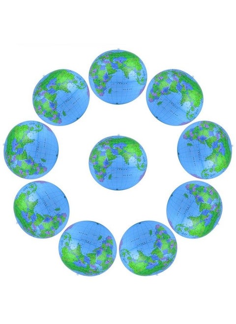 10 Pack Inflatable Globe Pvc World Globe Inflatable Earth Beach Ball For Beach Playing Or Teaching