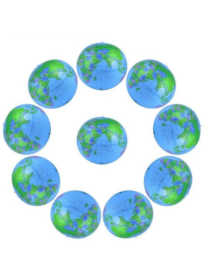 Coopay - 10 Pack Inflatable Globe Pvc World Globe Inflatable Earth Beach Ball For Beach Playing Or Teaching - Image 1