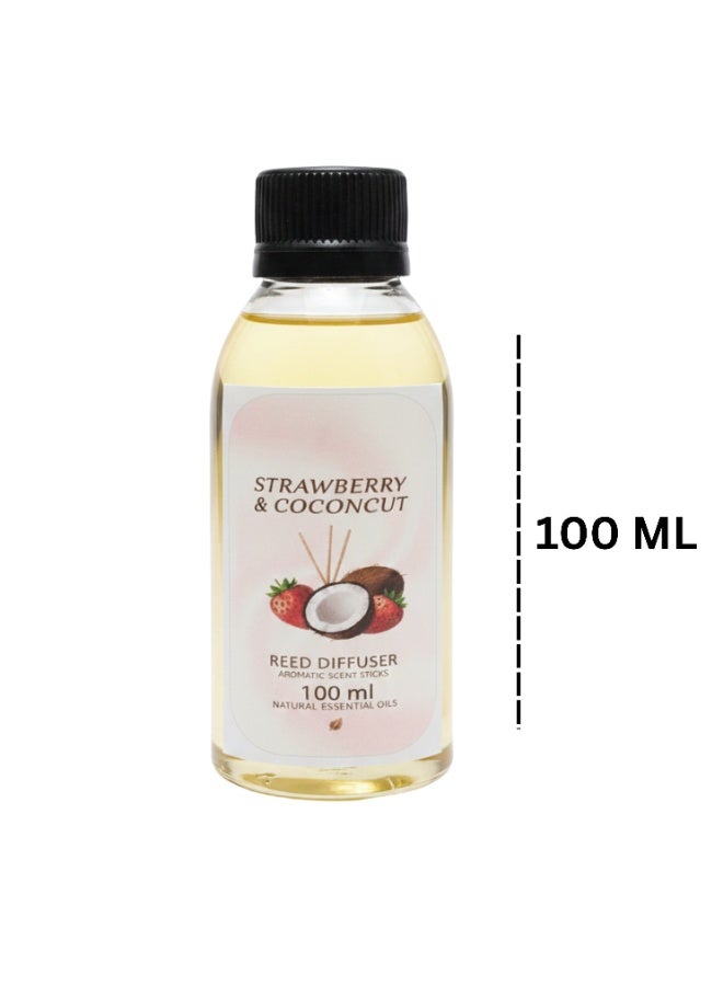 Concentrated Coconut Strawberry Perfume 100 ml Refill Bottle for All Diffusers - Long-Lasting Scent for Home and Car - Health Safe - Image 2