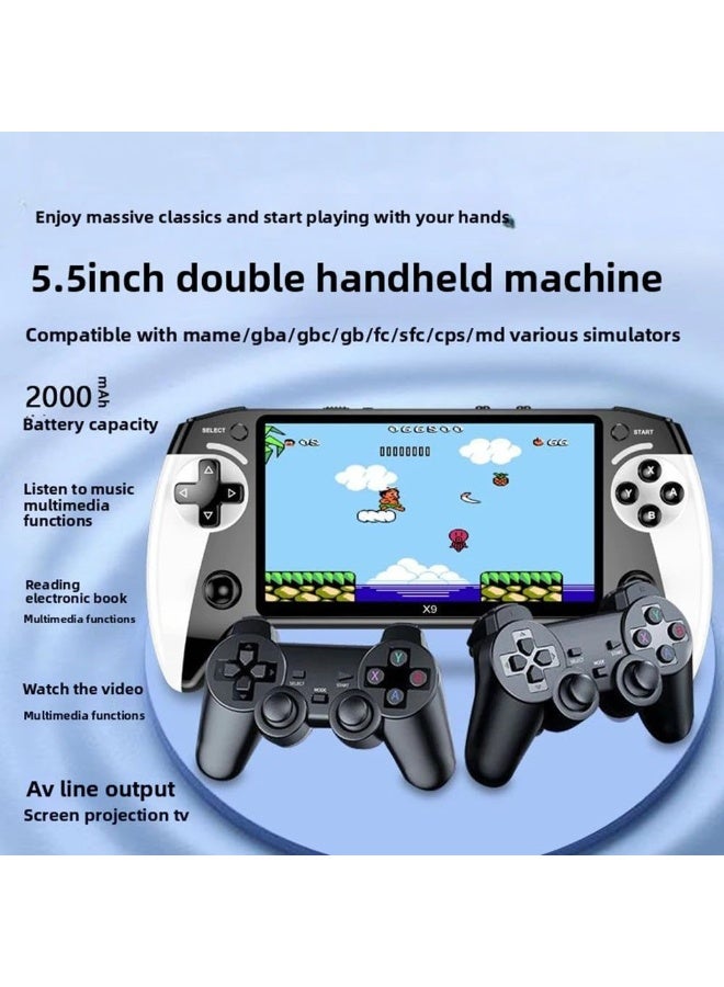 Black Hawk X9 Handheld Game Console – Retro Gaming Arcade Device with 4000 Built-in Games, 9 Simulators & 5.5” HD Screen Portable Game Player - Image 4