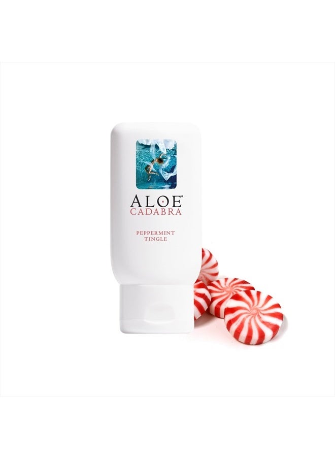 Aloe Cadabra - Water Based Flavored Personal Lube, Organic Edible Peppermint Lube, 2.5 Ounce - Image 1