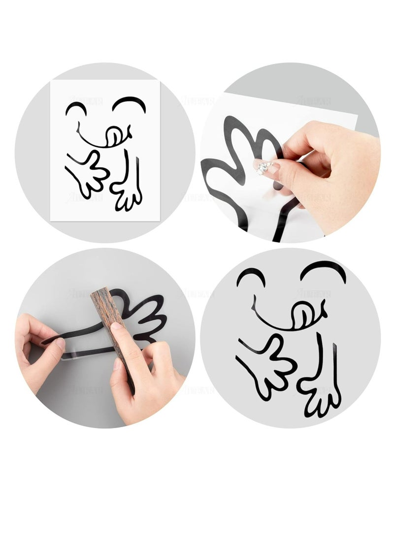 قطعتان من ملصقات الثلاجة اللطيفة وجه سعيد لذيذ للثلاجة والثلاجة والثلاجة من الفينيل ملصقات لطيفة - Image 2