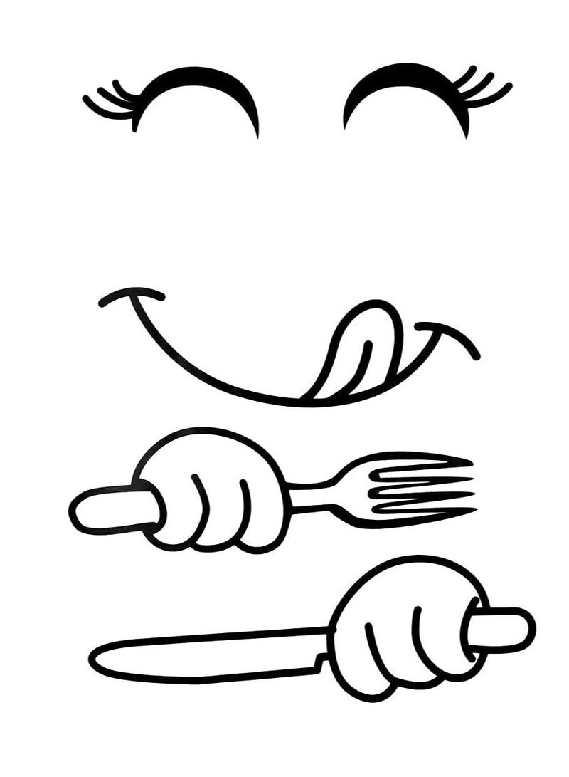 قطعتان من ملصقات الثلاجة اللطيفة وجه سعيد لذيذ للثلاجة والثلاجة والثلاجة من الفينيل ملصقات لطيفة - Image 5