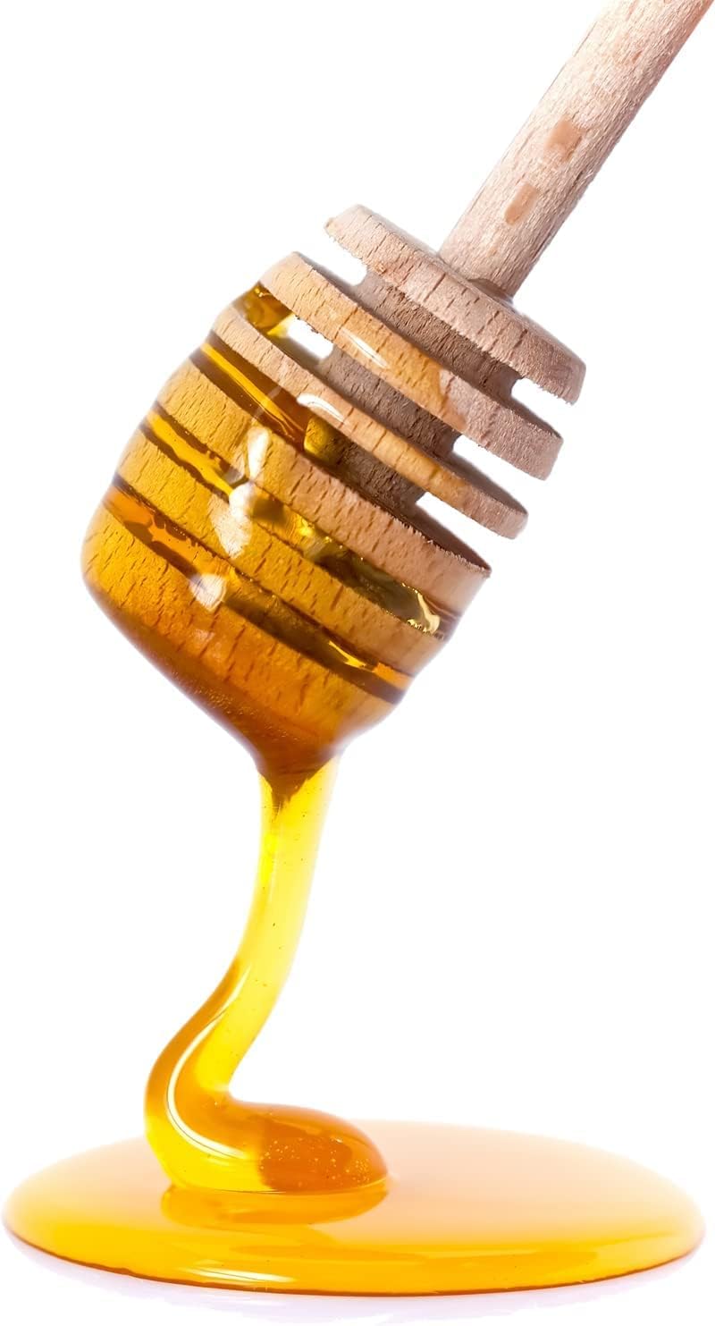GETZET GETZET Wooden Honey Dipper 6 Pcs Mini Honey Spoon Kitchen Decoration Stirrer Stick for Jar Dispense Drizzle and Wedding Party - Image 5
