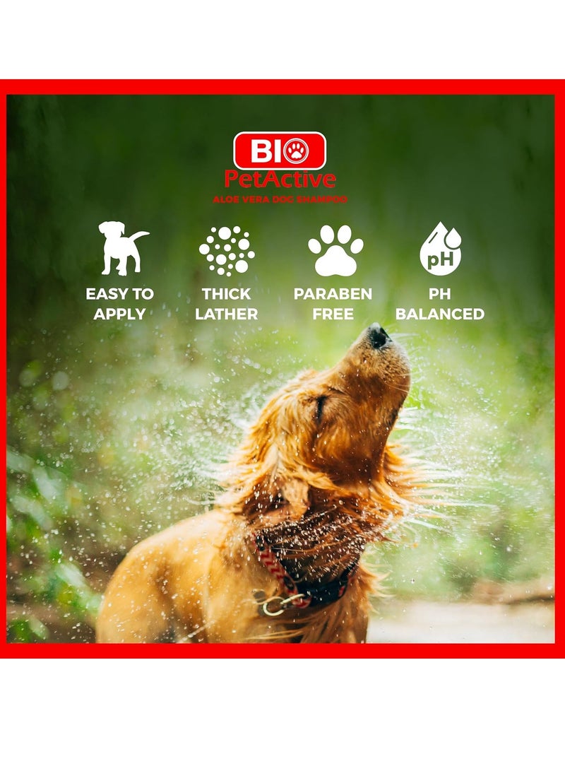 Bio PetActive Aloe Vera Dog Shampoo 970ml Sensitive Dog Shampoo with Aloe Vera Cleansing  Moisturising Dog Wash Long Lasting Floral Scent to Prevent Smelly Dogs Grooming Products for Dog - Image 2