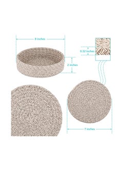 KASTWAVE Pot Holders Trivets Set, Trivets for Hot Pots and Pans, Potholders for Kitchens, Hot Pads for Table & Countertop,Coasters 4 Pcs and Storage Basket 1 Pack (Brown)  - Image 3