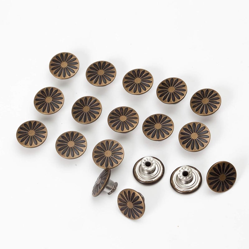 MASONEE 20 Set 17mm Replacement Jeans Buttons - Metal Snap Denim Buttons Kit with Rivets - Image 4