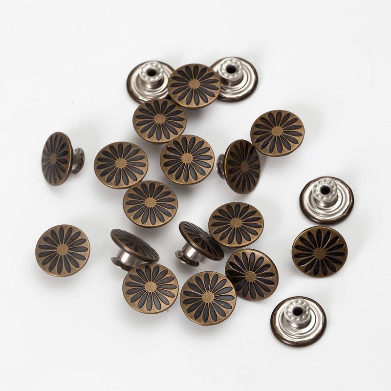 MASONEE 20 Set 17mm Replacement Jeans Buttons - Metal Snap Denim Buttons Kit with Rivets - Image 2