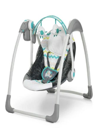 Baby Swing Automatic For Newborn To Toddler With Music, Breathable Fabric And 2 Plush Toys (Green X Gray) - pzsku/Z0840FC5527A1277E3116Z/45/_/1725645559/1f9ee871-4ced-4a7a-8705-67551b80b11f