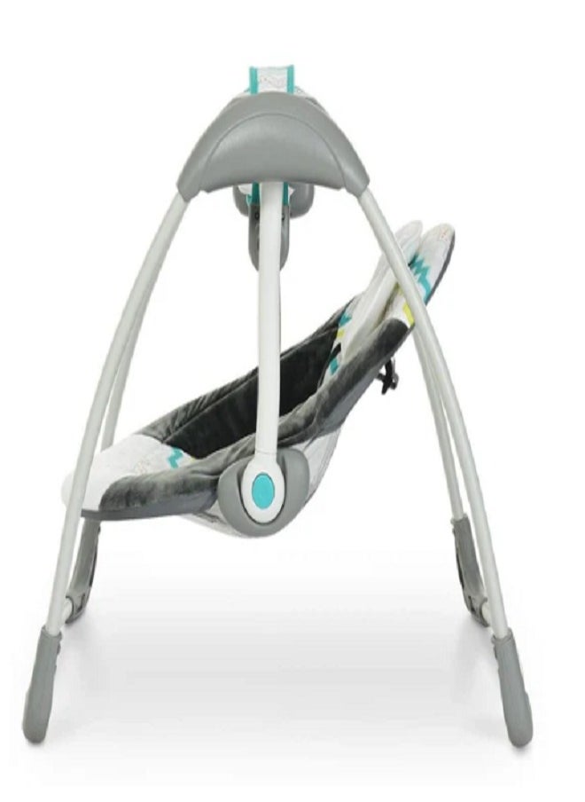 Mastela Baby Swing Automatic For Newborn To Toddler With Music, Breathable Fabric And 2 Plush Toys (Green X Gray)  - Image 3
