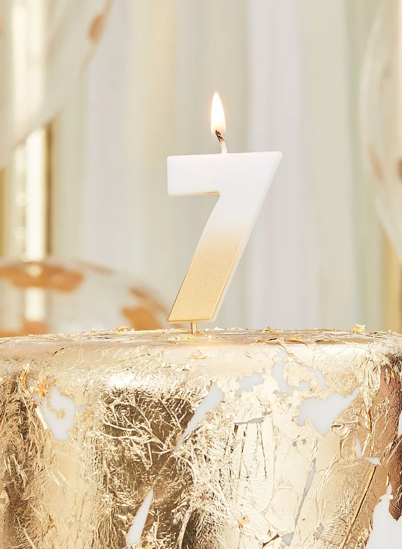 Ginger Ray Gold Ombre Number Candle - 7