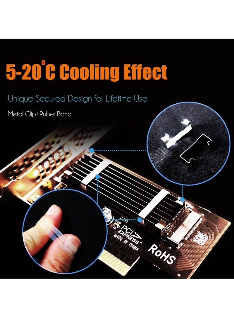 Generic - M.2 PCIe NVMe 4.0/3.0 Adapter with 0.12" Thick M.2 Heatsink for M.2 PCI SSD (NVMe and AHCI), PCIE 3.0X 4 Full Speed, Desktop Mount (PA09-HS) - Image 1