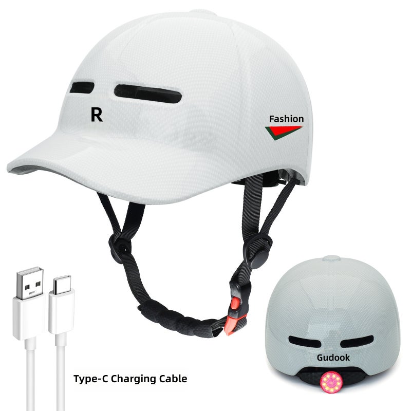 In-Mold Urban Bike Helmet – One-Piece Molded Lightweight Casual Cycling Helmet with Baseball Brim, Ventilated EPS Foam for E-Bike, Scooter, Skateboarding & Roller  Skating