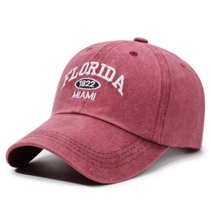 Cotton Washed Distressed Letter Embroidered Baseball Cap For Men And Women Outdoor Fashion Personalized Peaked Cap Trendy Denim Hat - Image 4