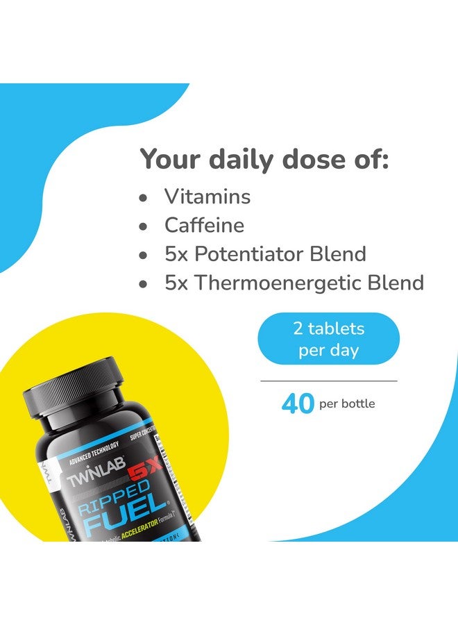Twinlab Ripped Fuel 5X 40 Tablets - Image 3