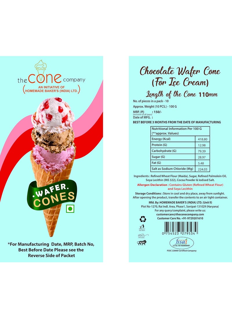 the cone company The Cone CompanyWafer cones CHOCOLATE 110 MMFLAT TOP CONE 10 PCS  - Image 4