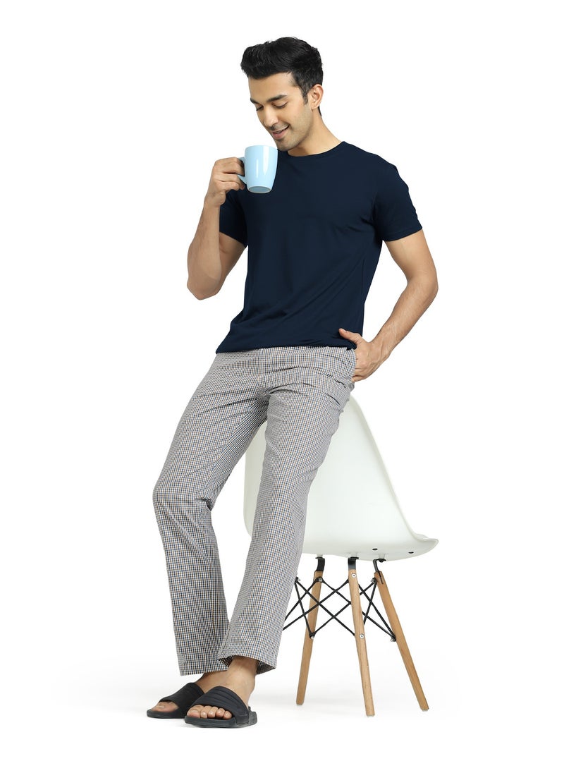XYXX Combed Cotton Checks Men Pyjama  - Image 5