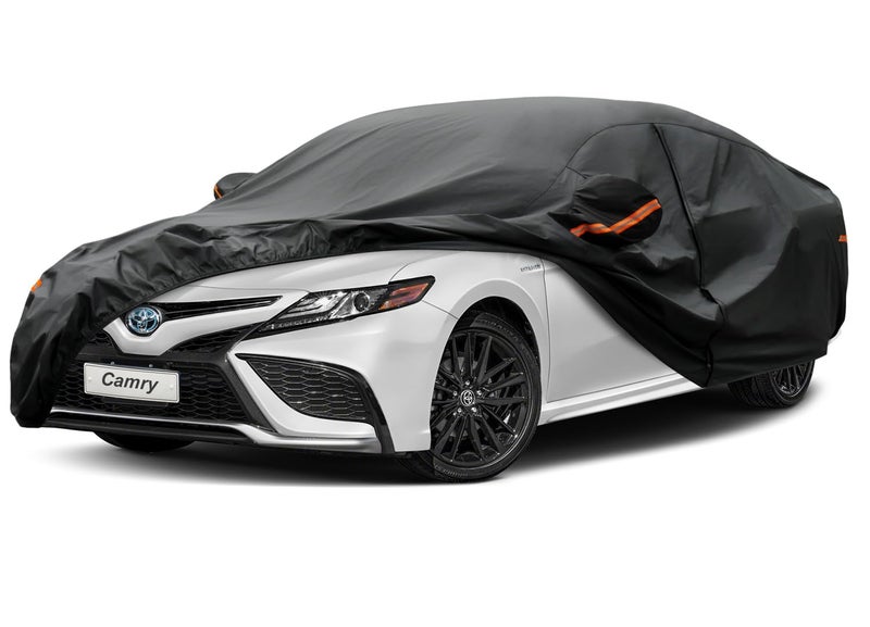 Kayme 7 Layers Car Cover Custom Fit for Toyota Camry SedanSolara 19962025 Waterproof All Weather for Automobiles Outdoor Full Cover Rain Sun UV Protection with Zipper CottonBlack