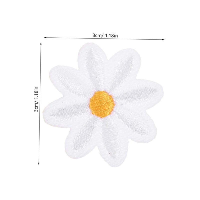30Pcs Daisy Iron On Patches For DIY Clothing Jackets Bags Crafts Flower Embroidery Applique - Image 3