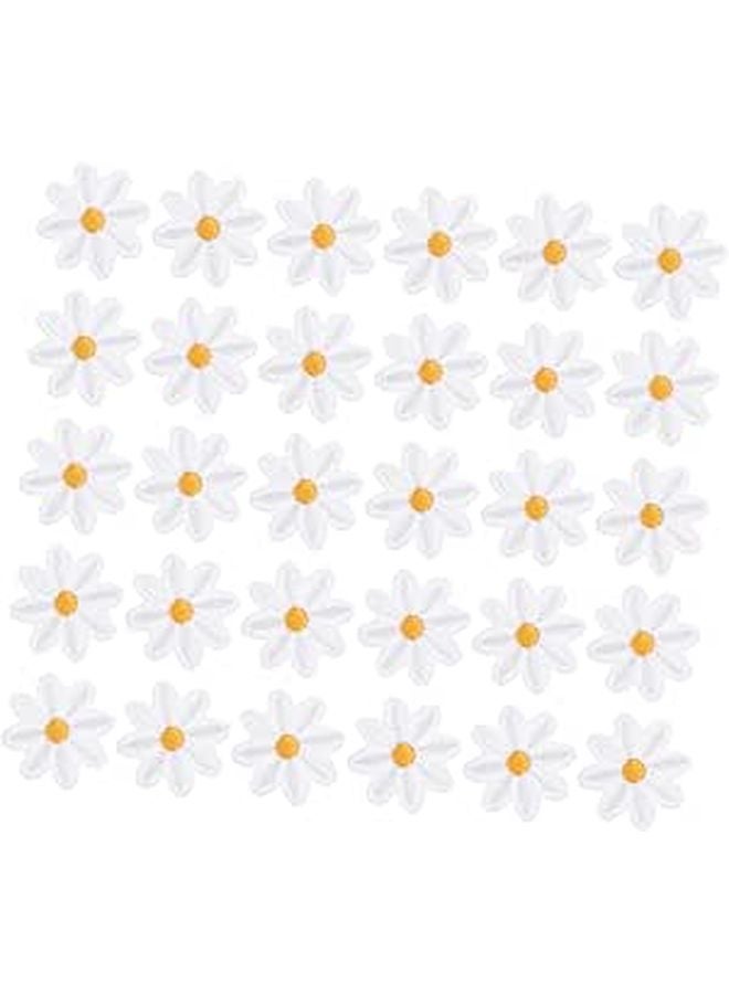 30Pcs Daisy Iron On Patches For DIY Clothing Jackets Bags Crafts Flower Embroidery Applique - Image 1