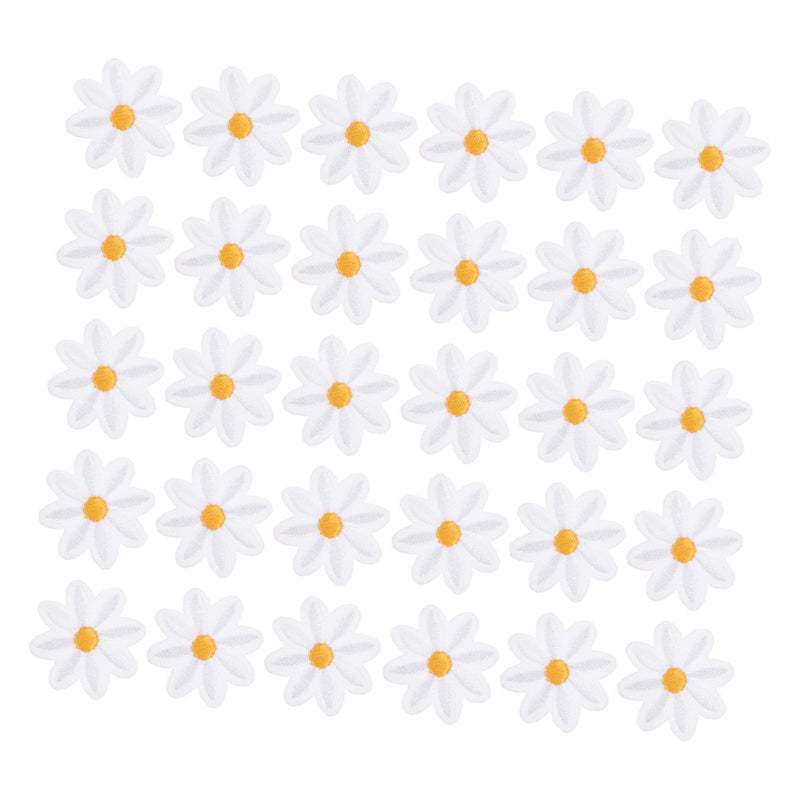 30Pcs Daisy Iron On Patches For DIY Clothing Jackets Bags Crafts Flower Embroidery Applique - Image 2
