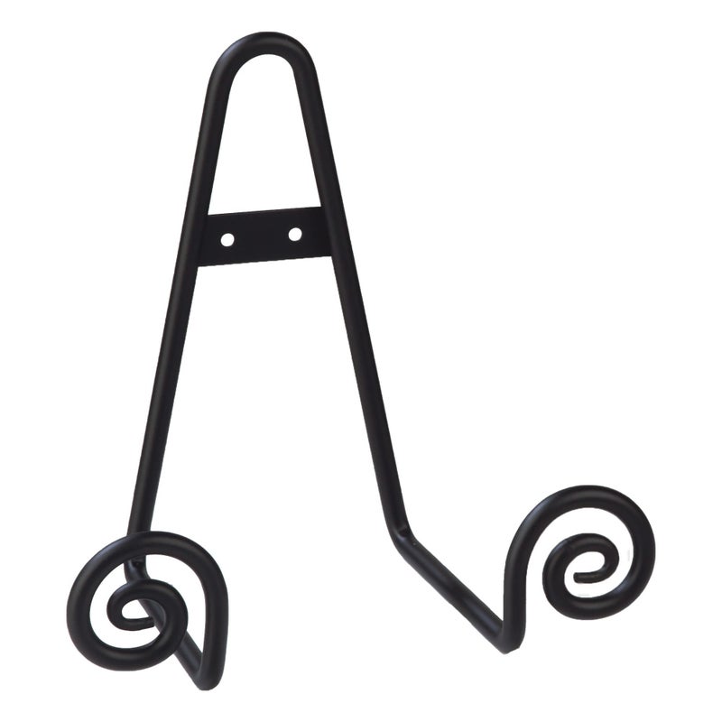 TRIPAR Decorative Scroll Rack, Large Black Display (4.5 Inch Depth) - Functions as Wall Rack or Tabletop Easel - Lightweight and Durable - Showcase Beautiful Plates, China, Artwork and More - Image 1