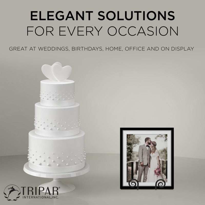 TRIPAR Decorative Scroll Rack, Large Black Display (4.5 Inch Depth) - Functions as Wall Rack or Tabletop Easel - Lightweight and Durable - Showcase Beautiful Plates, China, Artwork and More - Image 4