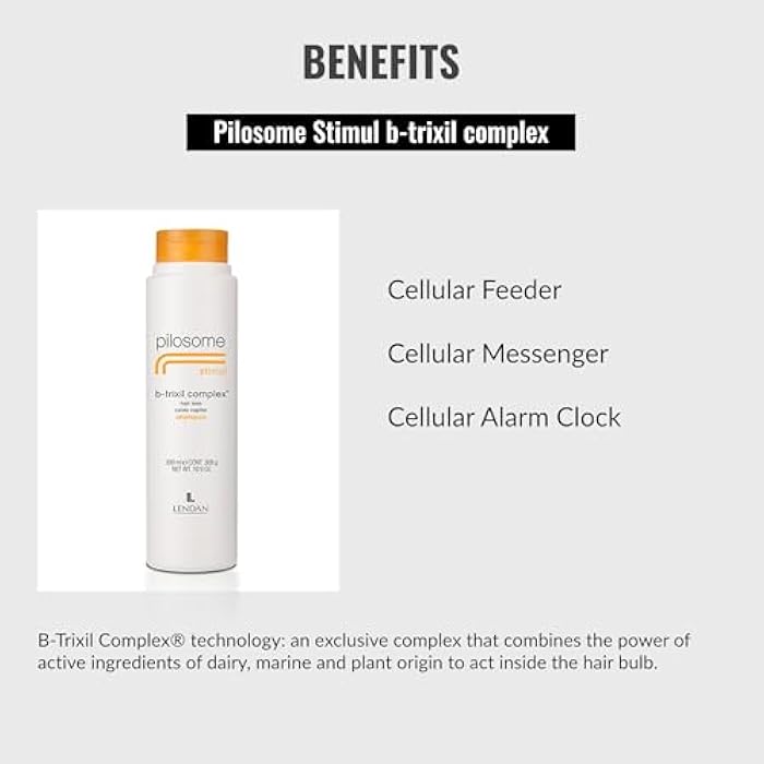 LENDAN - Gentle Specific Shampoo - Pilosome Stimul B-Trixil Complex - 300 ml - Removes Excess Sebum - Helps Improve the Appearance of Thin and Weakened Hair - Soft and Silky Finish - Image 3