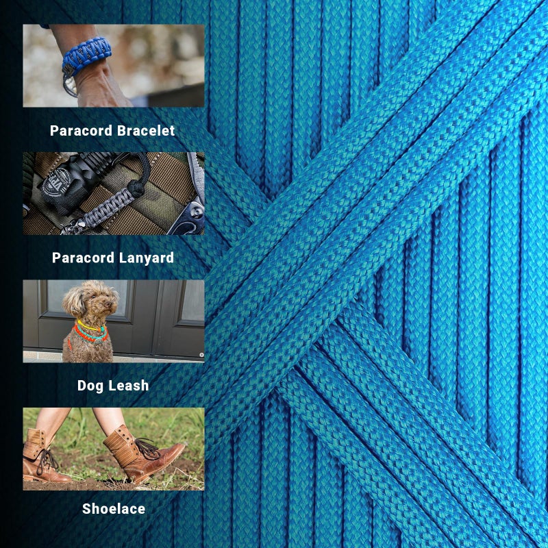 WEREWOLVES Paracord Rope, 7 Strand Type III Parachute Cord 4mm 100ft / 200ft for Crafting, DIY Projects, Survival Bracelets (Sky Blue, 100 ft) - Image 3