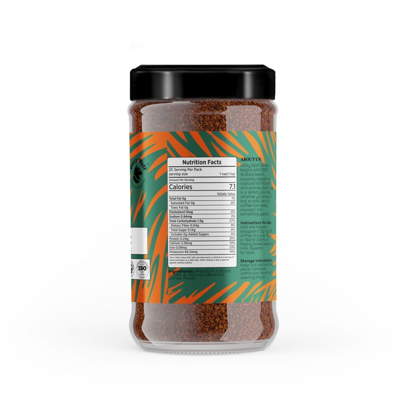 Witty Wolf Premium Espresso Flavour Instant Coffee (50 Gm) | Instant Flavored Coffee Powder | Hot And Cold Coffee | Cappuccino, Latte & Espresso - Image 2