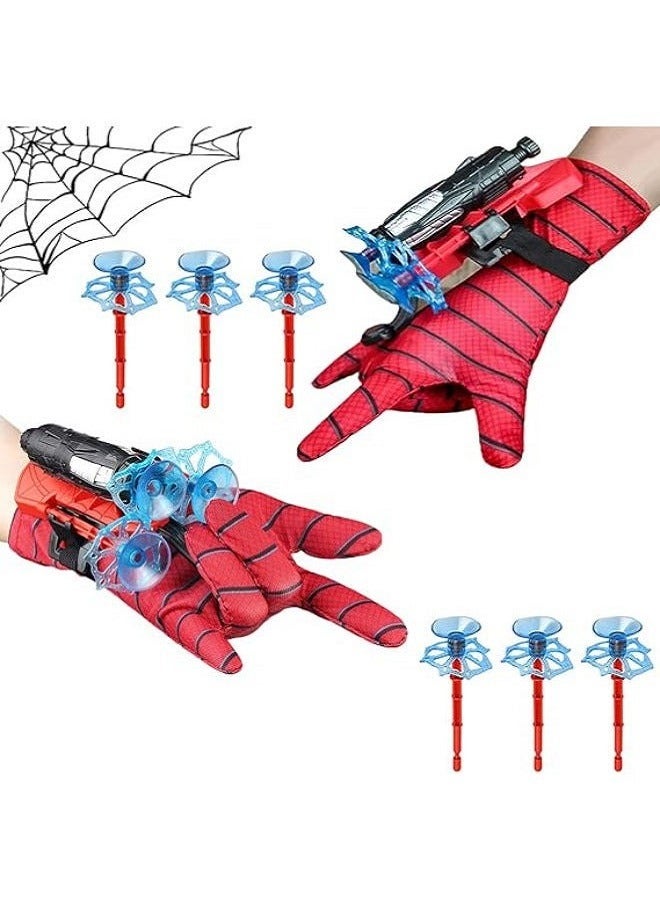 May Huang Spider Launcher Gloves, Set of 2 Spiderman Hero Gloves for Children, Spider Web Shooter, Hero Launcher Gloves, Spiderman Toy Glove, Kids Hero Launcher for Cosplay