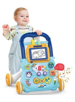 HUANGER Baby Learning Walker, Sit to Stand 2 in 1 Early Educational Child Activity Center, Multifunctional Play Panel with Drawing Board, Baby Music Learning Toy Gift for Infant Boys Girls  - Image 1