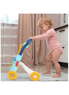 HUANGER Baby Learning Walker, Sit to Stand 2 in 1 Early Educational Child Activity Center, Multifunctional Play Panel with Drawing Board, Baby Music Learning Toy Gift for Infant Boys Girls  - Image 4