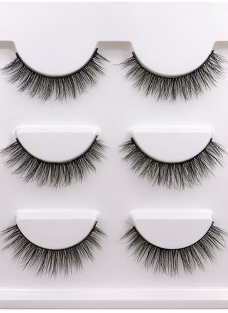 Generic False Eyelashes 3 Pairs Black  - Image 1