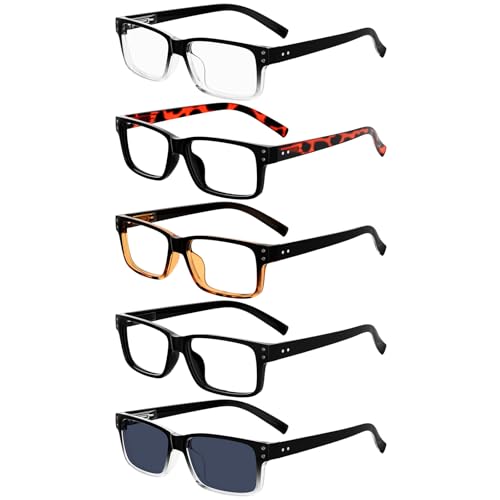 Eyekepper 5 Pack Reading Glasses for Men Includes Reader Sunglasses Classic Readers 225 - Image 2