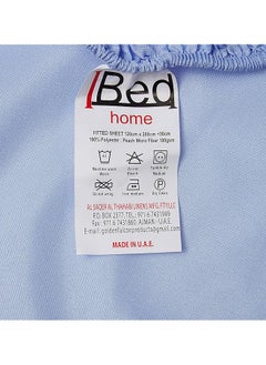 iBed Home Fitted Bedsheet 3Pcs Set Microfiber King Size Pastel Blue  - Image 5