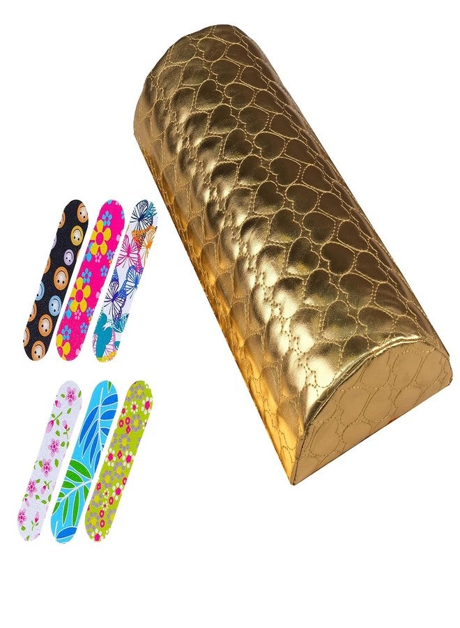 Bolt bee Nail Pillow Hand Rest for Nails, Washable PU Leather Nail Armrest Detachable Manicure Hand Pillow Cushion Nail Art Accessories Tool for Nails Tech (Gold) - Image 3