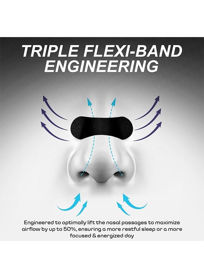 30pcs Performance Breathing Nose Patch Oil & Sweat Proof Adhesive Athletic Nasal Strips for Snoring & Sleeping Black, Wide Body, Universal Fit, Extra Strength - Image 3